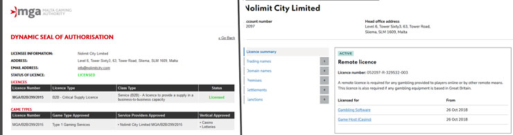 licencje kasynowe NolimitCity